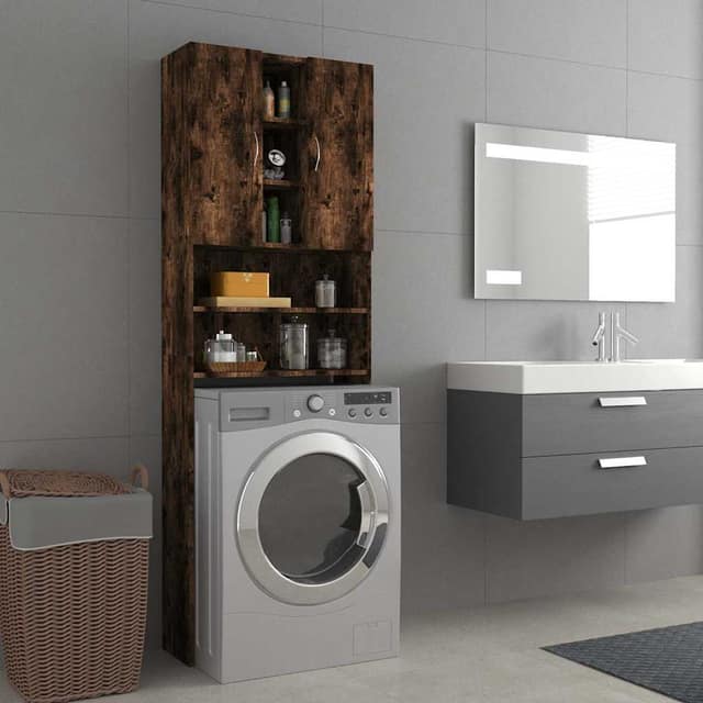 VidaXL Ντουλάπι Πλυντηρίου Καπνιστή Δρυς 64 x 25,5 x 190 εκ.