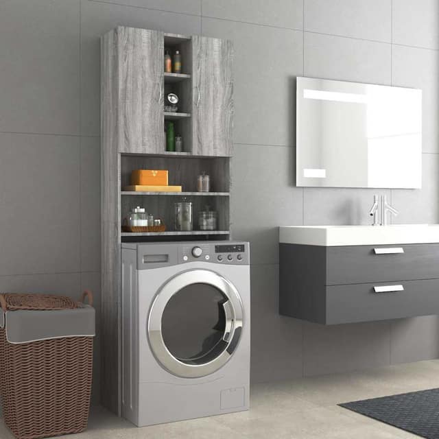 VidaXL Ντουλάπι Πλυντηρίου Γκρι Sonoma 64 x 25,5 x 190 εκ.