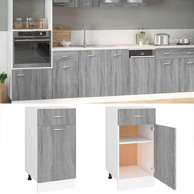 VidaXL Ντουλάπι με Συρτάρια "Lyon" Γκρι Sonoma 40x46x81,5 εκ. από Τεχνητό Ξύλο