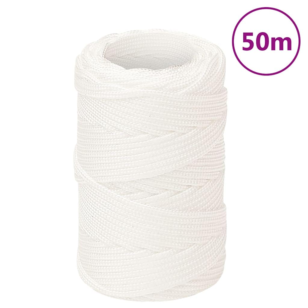 VidaXL Σχοινί Ναυτιλίας Ολόλευκο 2 χιλ. 50 μ. από Πολυπροπυλένιο