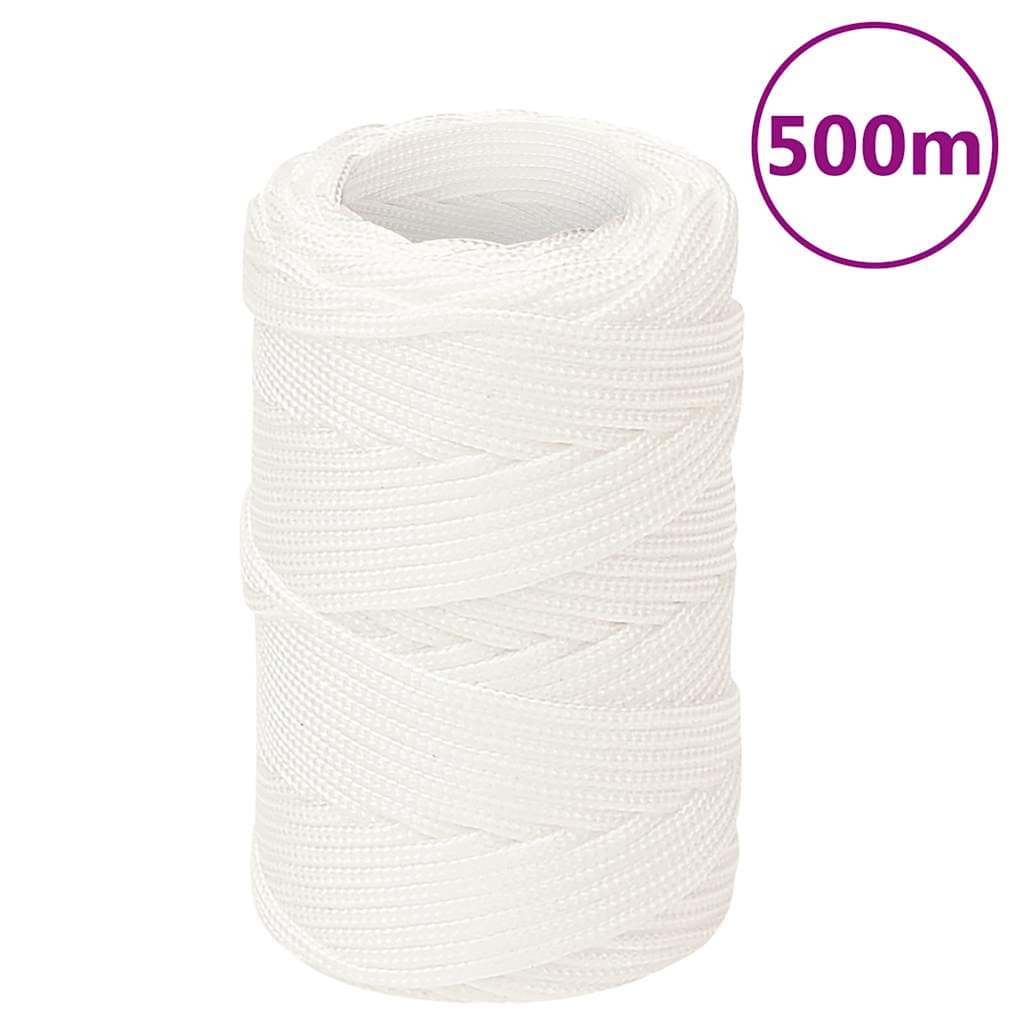 VidaXL Σχοινί Ναυτιλίας Ολόλευκο 2 χιλ. 500 μ. από Πολυπροπυλένιο