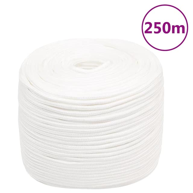 VidaXL Σχοινί Ναυτιλίας Ολόλευκο 10 χιλ. 250 μ. από Πολυπροπυλένιο