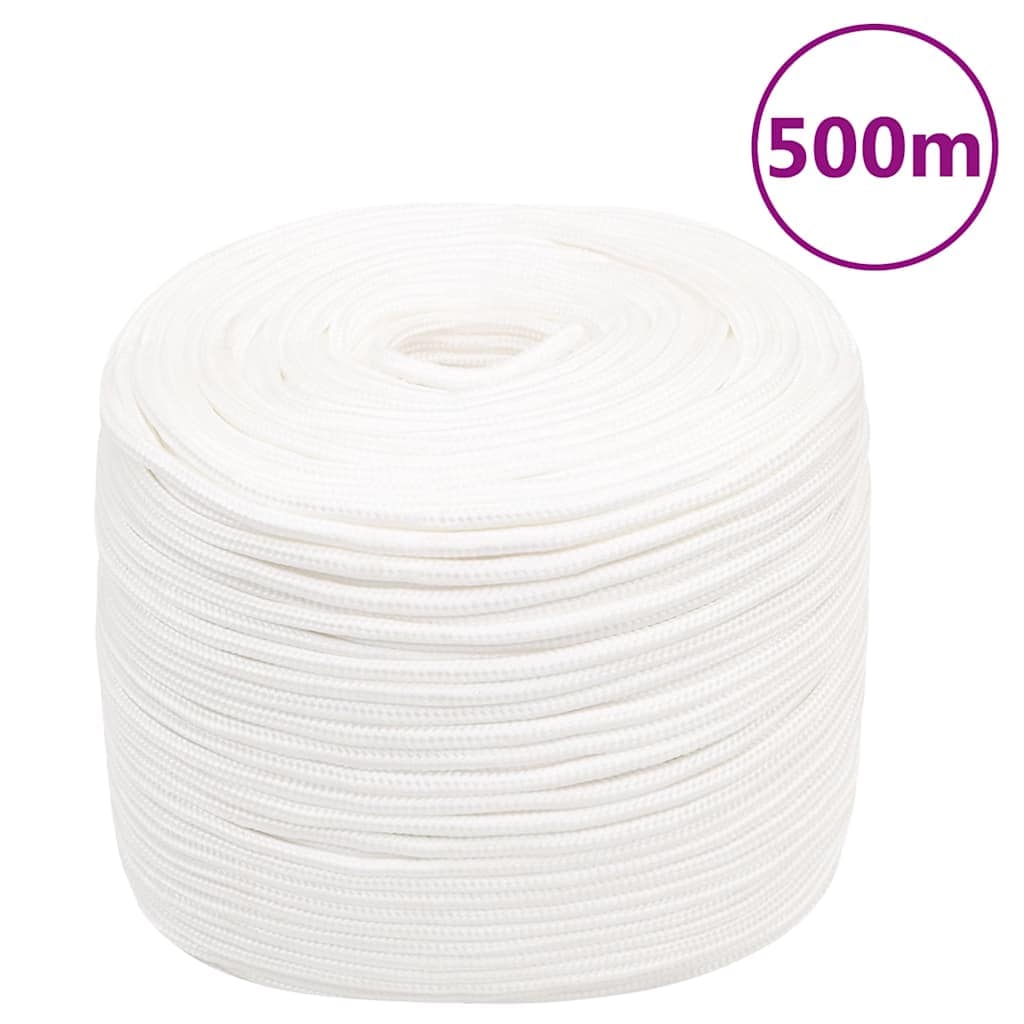 VidaXL Σχοινί Ναυτιλίας Ολόλευκο 10 χιλ. 500 μ. από Πολυπροπυλένιο