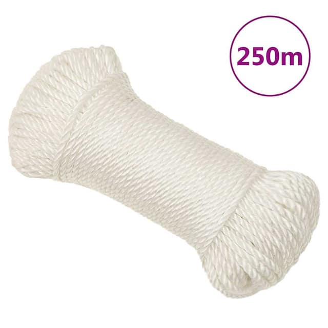 VidaXL Σχοινί Εργασίας Λευκό 3 χιλ. 250 μ. από Πολυπροπυλένιο