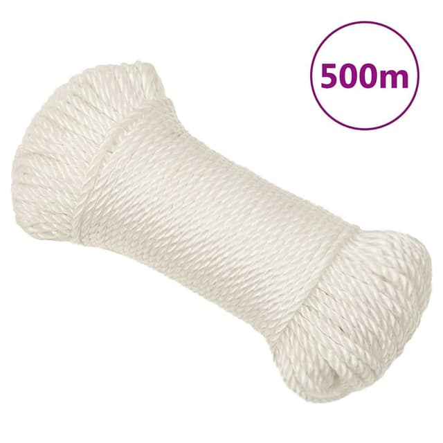 VidaXL Σχοινί Εργασίας Λευκό 8 χιλ. 500 μ. από Πολυπροπυλένιο