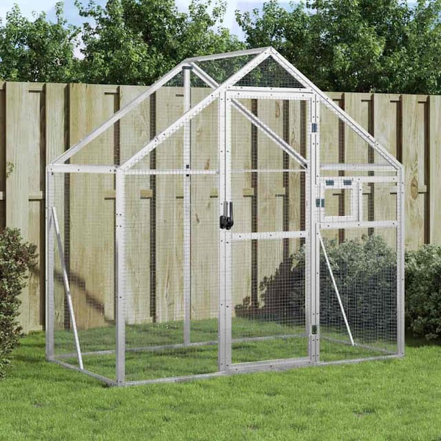 VidaXL Κλουβί Ασημένιο 179 x 100 x 185 εκ. από Αλουμίνιο