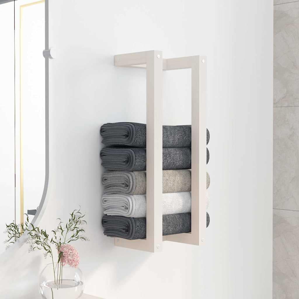 VidaXL Πετσετοκρεμάστρα Λευκή 23x18x60 εκ. από Μασίφ Ξύλο Πεύκου