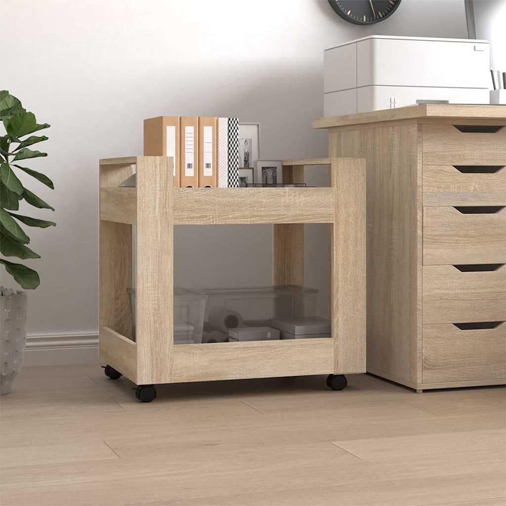 VidaXL Γραφείο Τρόλεϊ Sonoma Δρυς 60x45x60 εκ. από Επεξεργασμένο Ξύλο