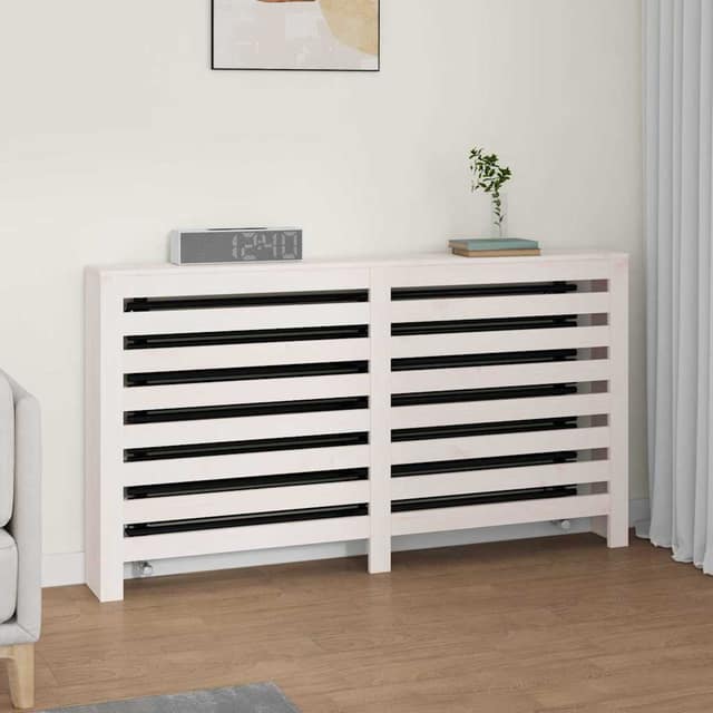 VidaXL Κάλυμμα Καλοριφέρ Λευκό 153 x19 x 84 εκ. από Μασίφ Ξύλο Πεύκου
