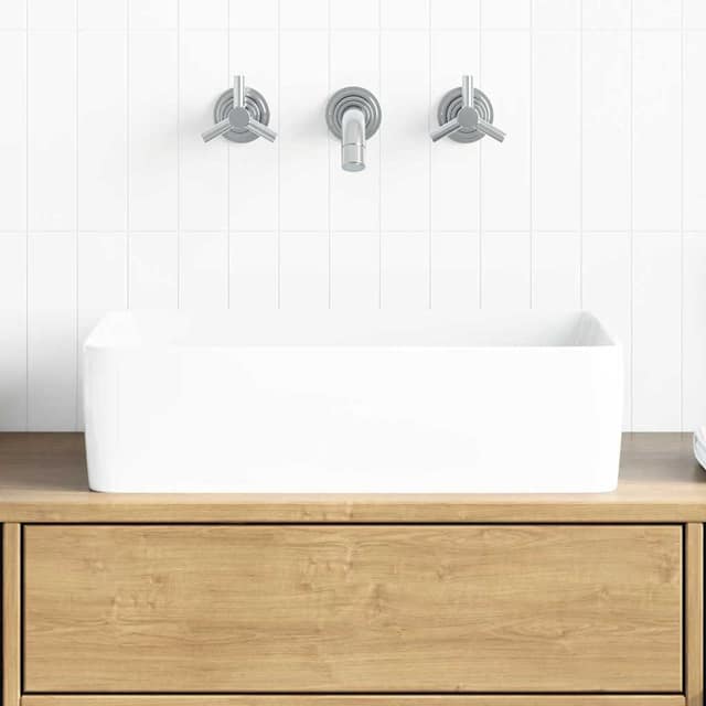 VidaXL Νιπτήρας Ορθογώνιος Λευκός 48 x 37 x 13 εκ. Κεραμικός