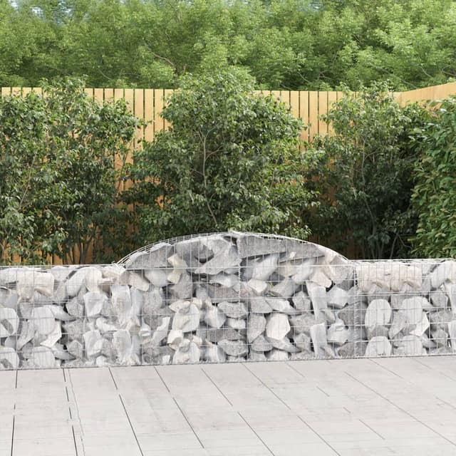 VidaXL Συρματοκιβώτιο Τοξωτό 300x30x60/80 εκ. από Γαλβανισμένο Χάλυβα