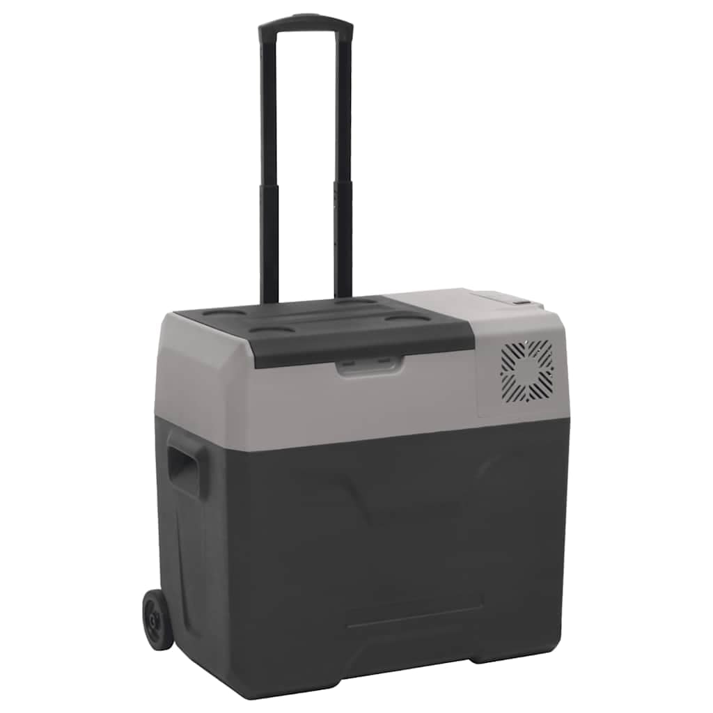 VidaXL Ψυγείο με Ρόδες και Λαβή Μαύρο/Γκρι 40 Λ. από Πολυπροπυλένιο