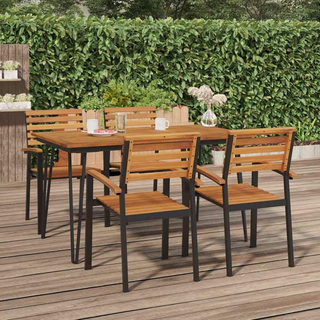 VidaXL Τραπέζι Κήπου Με Πόδια Φουρκέτα 140x80x75 εκ. Μασίφ Ακακία