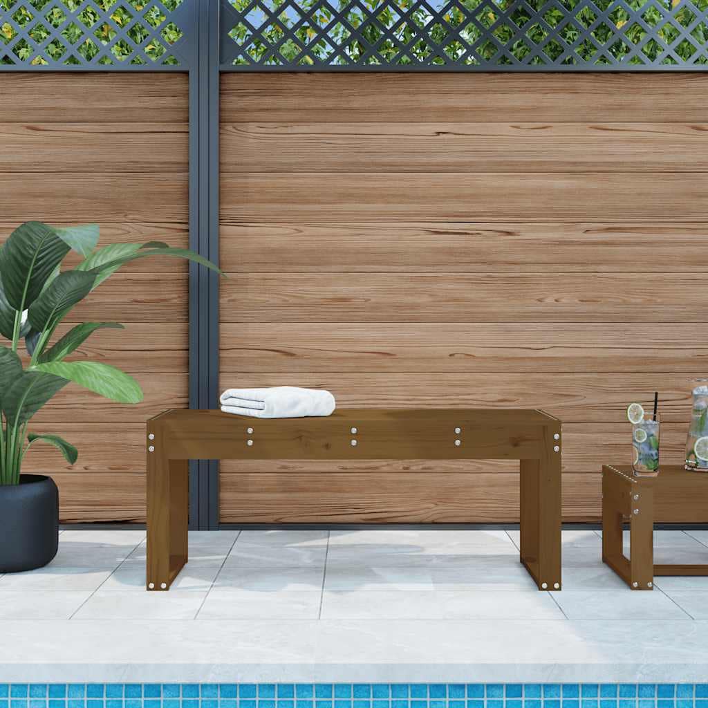VidaXL Πάγκος Κήπου Μελί 110x38x45 εκ. από Μασίφ Ξύλο Πεύκου