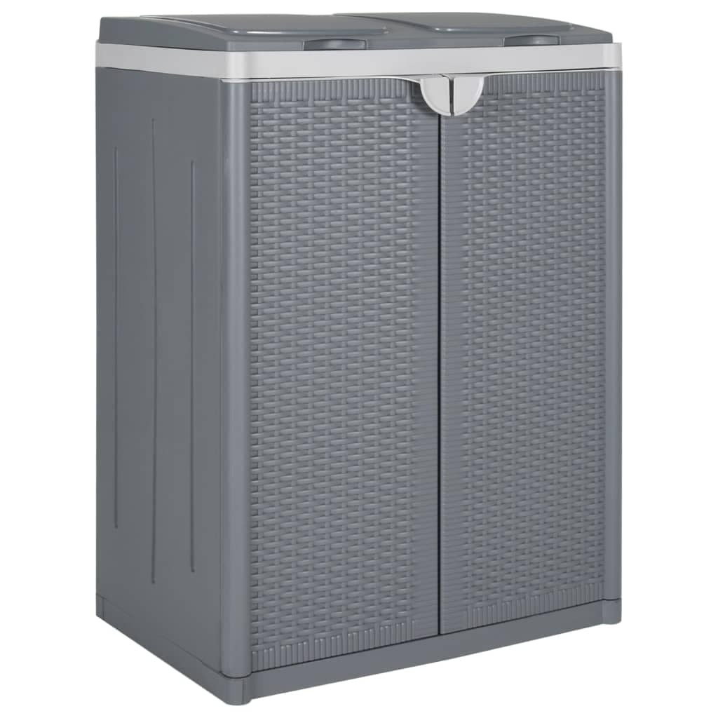 VidaXL Κάδος Απορριμμάτων με 2 Πόρτες Γκρι 65x45x88 εκ από Πολυπ/λένιο