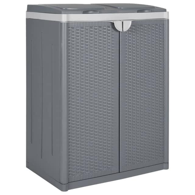 VidaXL Κάδος Απορριμμάτων με 2 Πόρτες Γκρι 65x45x88 εκ από Πολυπ/λένιο