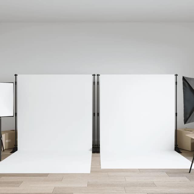 VidaXL Βάσεις Φόντου 2 τεμ. Μαύρες 254 x 243 εκ. από Ατσάλι