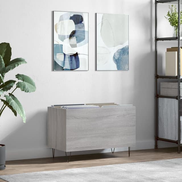 VidaXL Δισκοθήκη Γκρι Sonoma 74,5 x 38 x 48 εκ. από Επεξεργασμένο Ξύλο