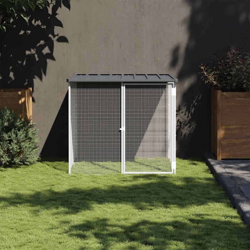 VidaXL Κοτέτσι - Κλουβί με Στέγη Ανθρακί 103x98x90 εκ. Γαλβαν. Ατσάλι