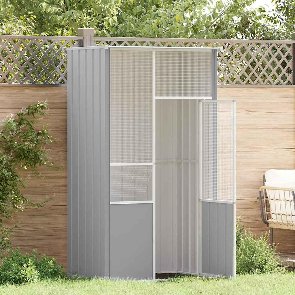 VidaXL Κλουβί Πουλιών Γκρι 115x78x200 εκ. από Γαλβανισμένο Χάλυβα