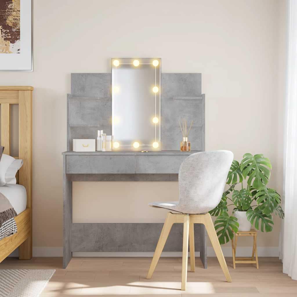 VidaXL Μπουντουάρ με LED Φώτα Γκρι Σκυροδέματος 96x40x142 εκ.