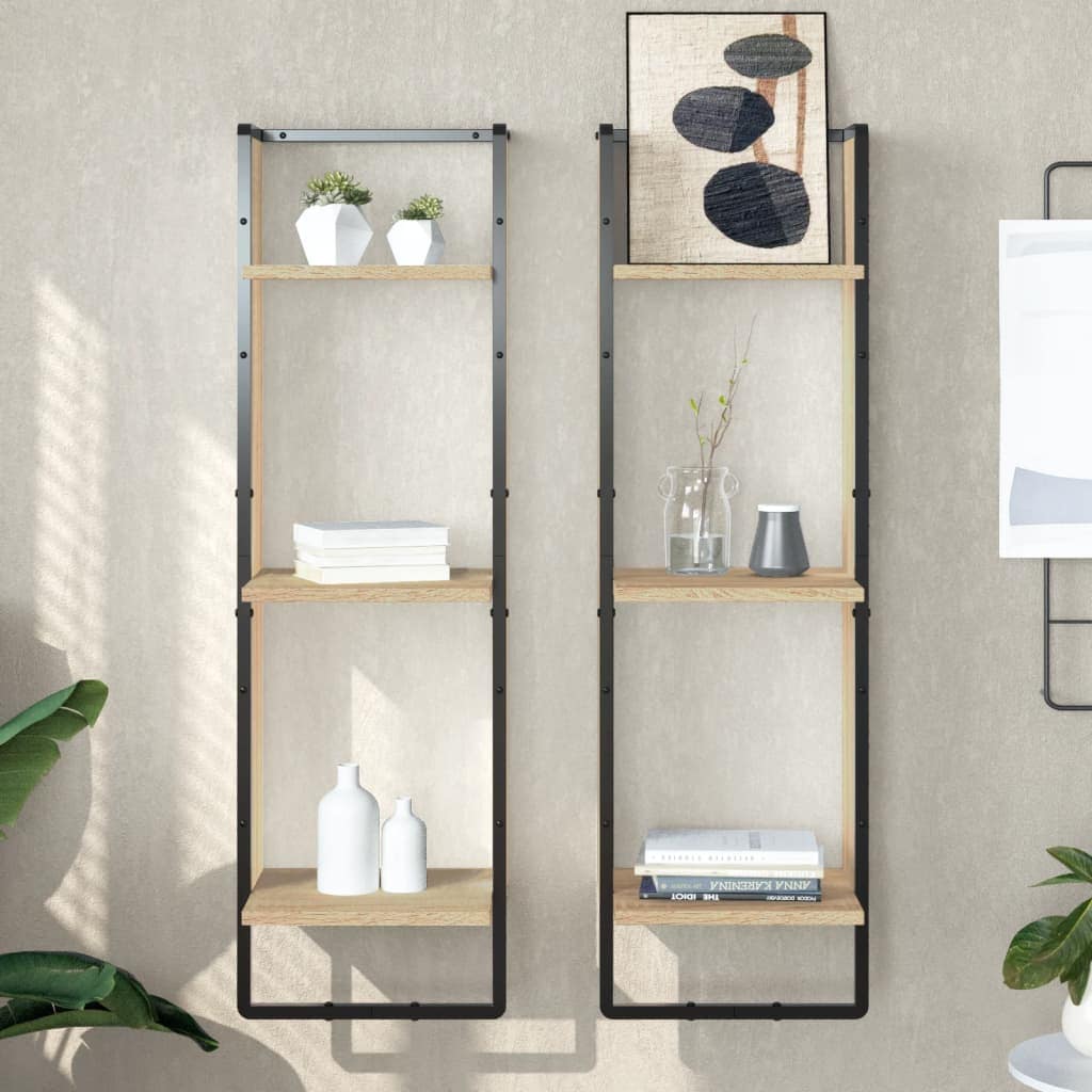 VidaXL Ραφιέρα Τοίχου με 3 Ράφια Sonoma Δρυς 30x25x100 εκ.