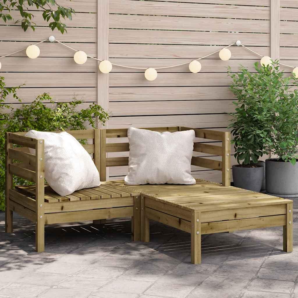 VidaXL Corner Sofa 2-θέσιο Solid Pine Wood Natural Impregnated Medium