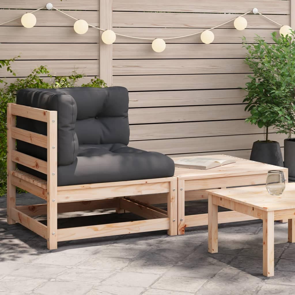 VidaXL Patio Sofa 2-θέσιο Solid Pine wood, Oxford fabric, PP cotton