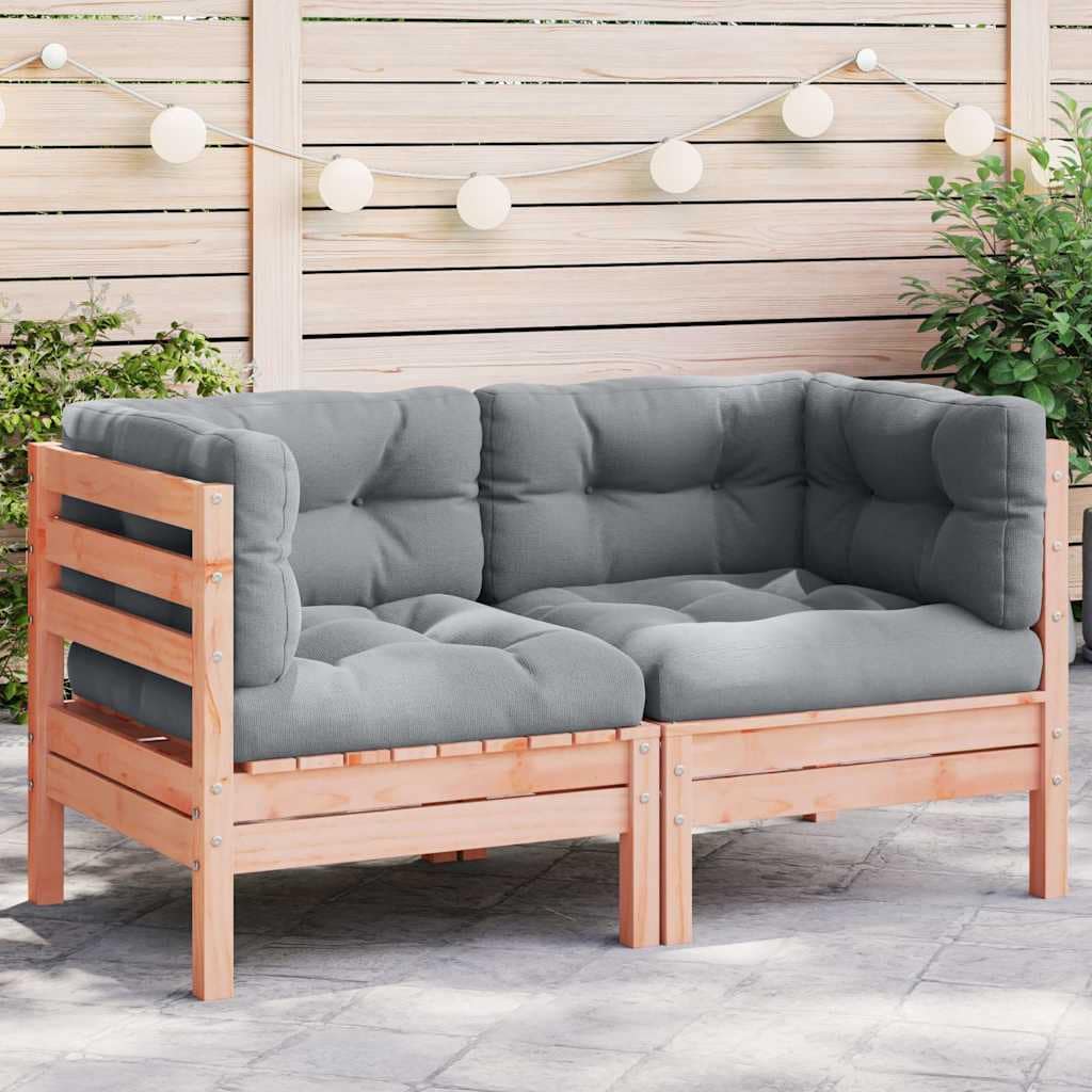 VidaXL Patio Sofa Solid Douglas Fir wood Φυσικός Δούγλας Standard