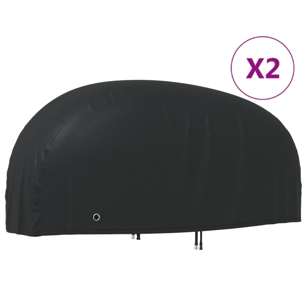 VidaXL Κουκούλες Μηχανής 2 τεμ. Μαύρες 220x95x110 εκ. Ύφασμα Oxford
