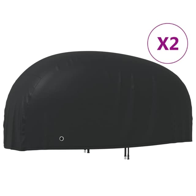 VidaXL Κουκούλες Μηχανής 2 τεμ. Μαύρες 220x95x110 εκ. Ύφασμα Oxford