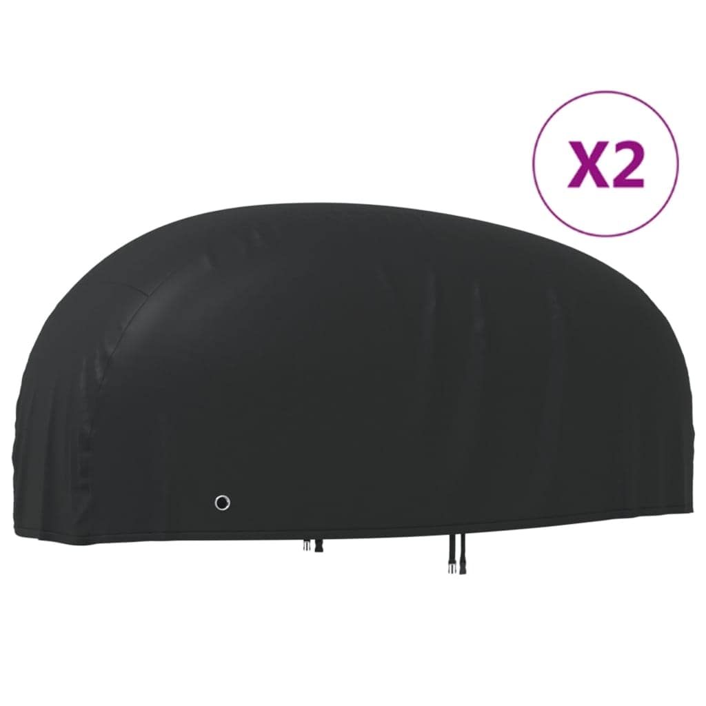 VidaXL Κουκούλες Μηχανής 2 τεμ. Μαύρες 245x105x125 εκ. Ύφασμα Oxford