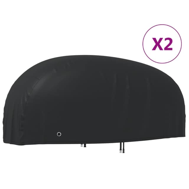 VidaXL Κουκούλες Μηχανής 2 τεμ. Μαύρες 265x105x125 εκ. Ύφασμα Oxford