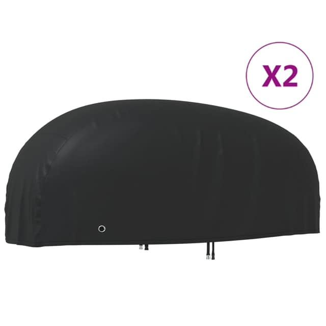 VidaXL Κουκούλες Μηχανής 2 τεμ. Μαύρες 295x110x140 εκ. Ύφασμα Oxford