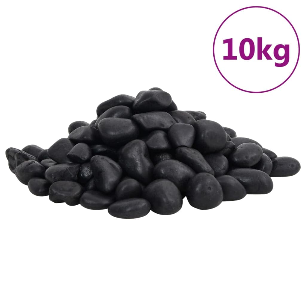 VidaXL Βότσαλα Γυαλισμένα Μαύρα 10 κ. 2-5 εκ.