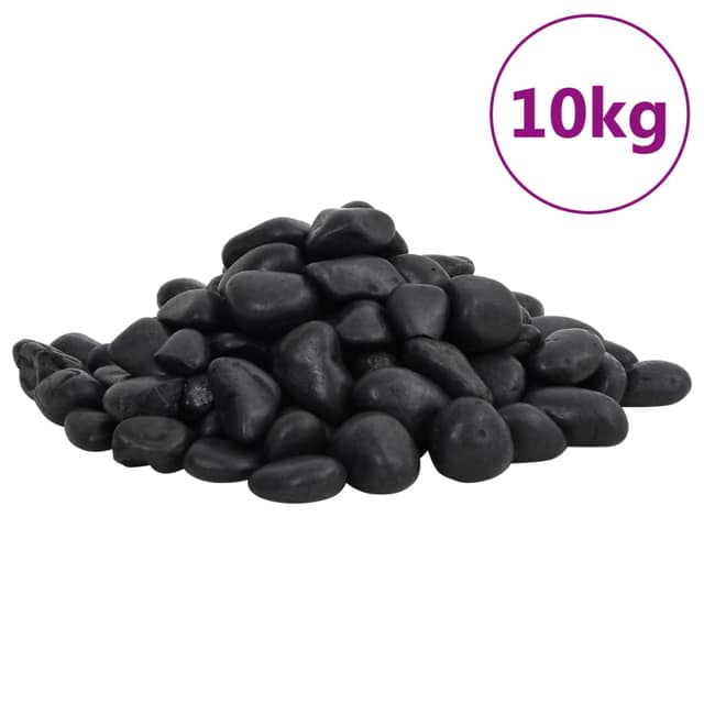 VidaXL Βότσαλα Γυαλισμένα Μαύρα 10 κ. 2-5 εκ.