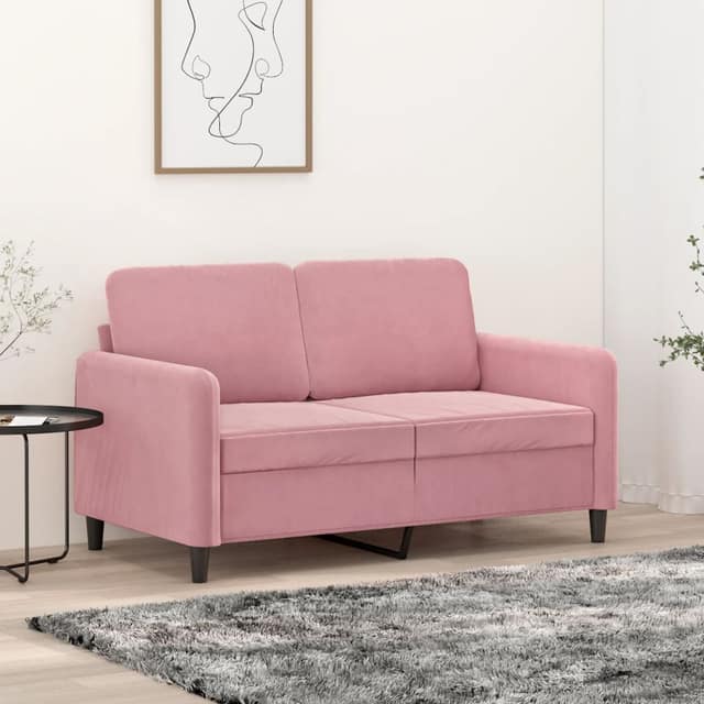 VidaXL Καναπές Διθέσιος Ροζ 120 εκ. Βελούδινος
