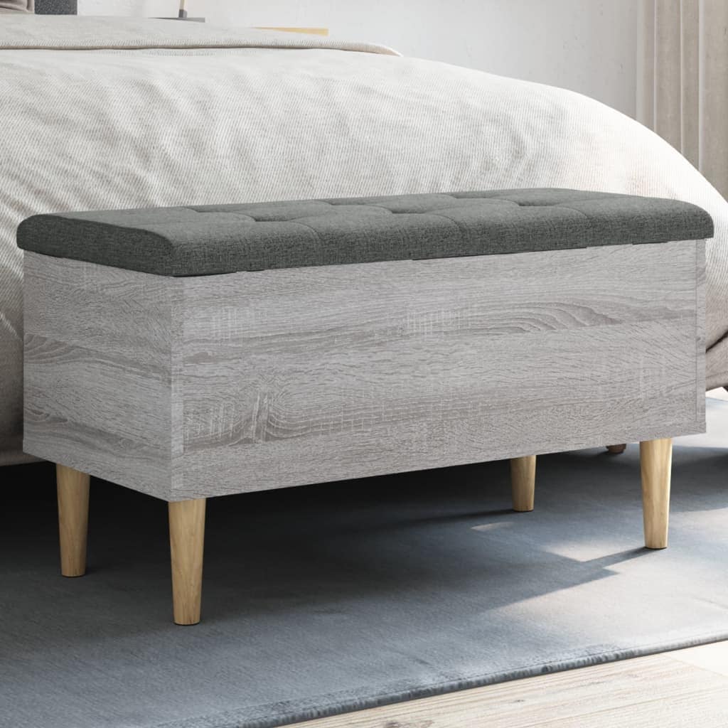VidaXL Παγκάκι Αποθήκευσης Γκρι Sonoma 82x42x46 εκ. Επεξεργασμένο Ξύλο