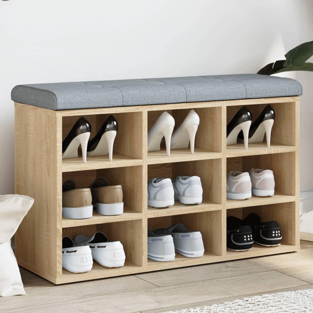 VidaXL Πάγκος Παπουτσιών Sonoma Δρυς 82 x 32 x 50 εκ. από Τεχνητό Ξύλο