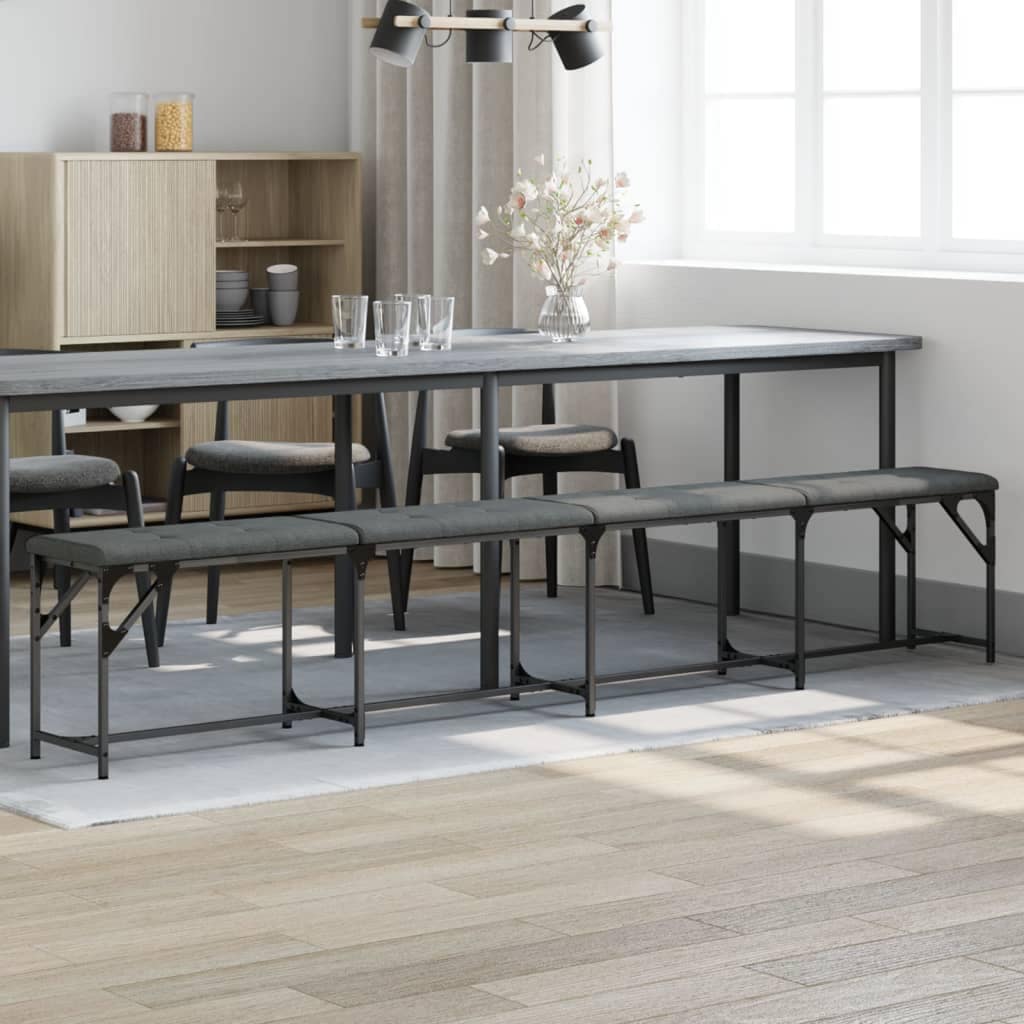 VidaXL Πάγκος Τραπεζαρίας Σκούρο Γκρι 248x32x45 εκ. Ατσάλι / Ύφασμα