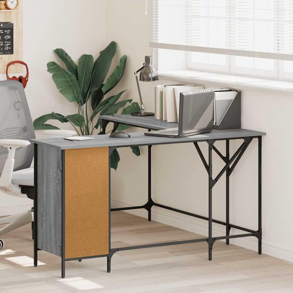VidaXL Γραφείο Γκρι Sonoma 141x141x75 εκ. από Επεξεργασμένο Ξύλο