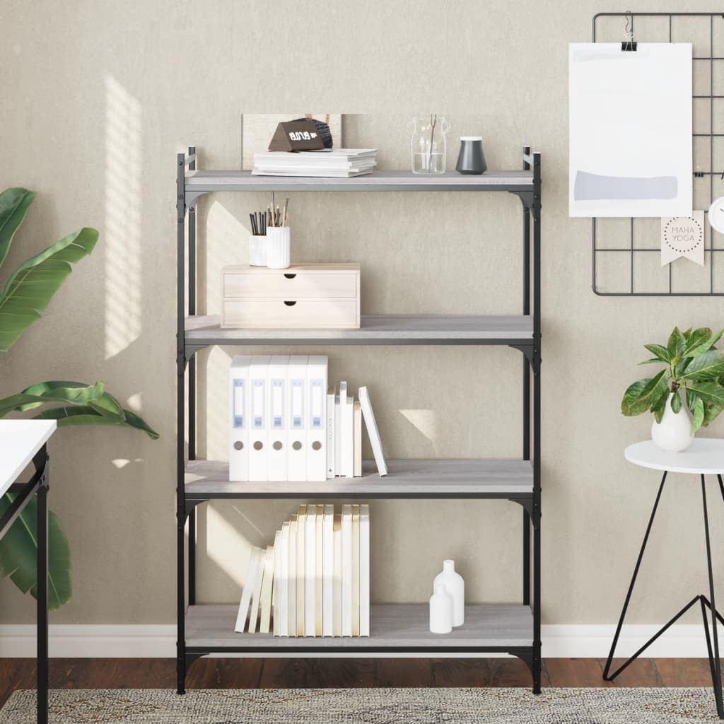 VidaXL Βιβλιοθήκη 4 Επιπέδων Γκρι Sonoma 80x30x120 εκ. Επεξεργ. Ξύλο
