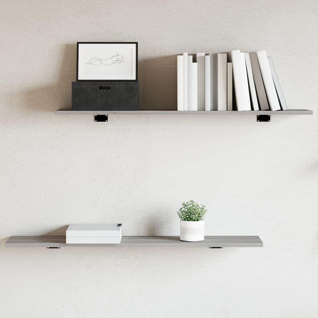 VidaXL Ράφια Τοίχου 4 τεμ. Γκρι Sonoma 100x20x1,5 εκ. Επεξεργ. Ξύλο