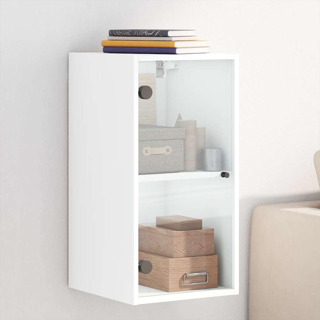 VidaXL Ντουλάπι Τοίχου Λευκό 35x37x68,5 εκ. με Γυάλινες Πόρτες