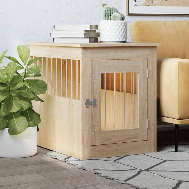 VidaXL Κλουβί Σκύλου Sonoma Δρυς 55 x 75 x 65 εκ. από Επεξεργ. Ξύλο