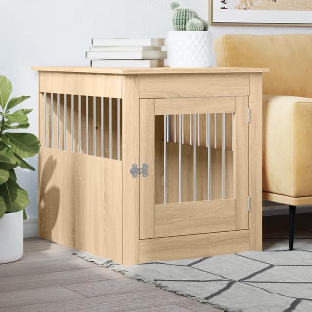 VidaXL Κλουβί Σκύλου Sonoma Δρυς 64,5 x 80 x 71 εκ. από Επεξεργ. Ξύλο