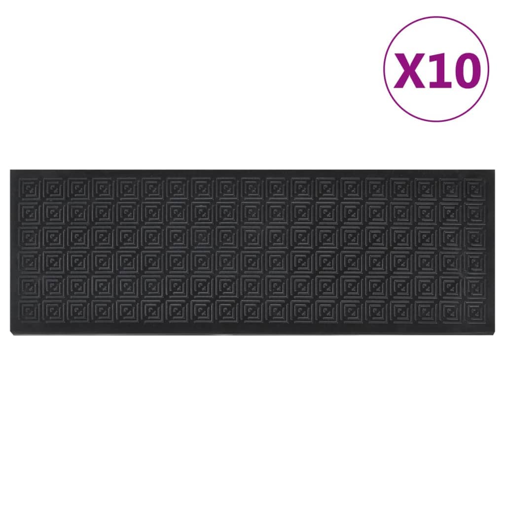 VidaXL Πατάκια Σκάλας 10 τεμ. 25 x 75 εκ. από Καουτσούκ