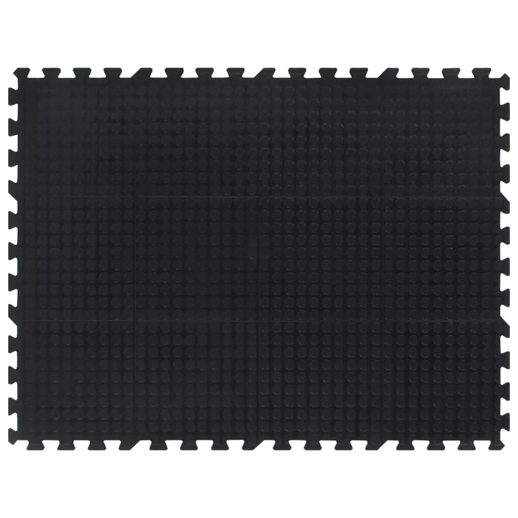 VidaXL Δάπεδο Προστασίας Παζλ Μαύρο 12 χιλ. 90 x 120 εκ. Καουτσουκ