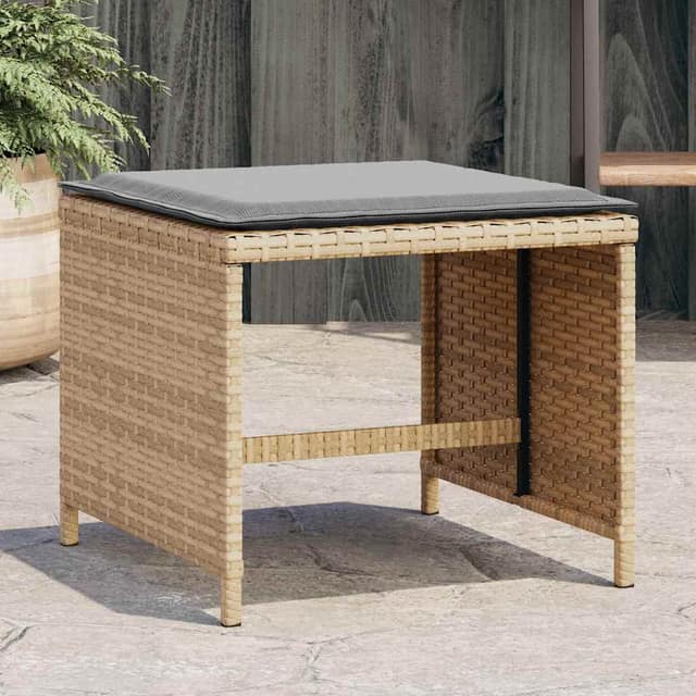 VidaXL Garden Stool με μαξιλάρι 4 τεμ. Μικτό μπεζ