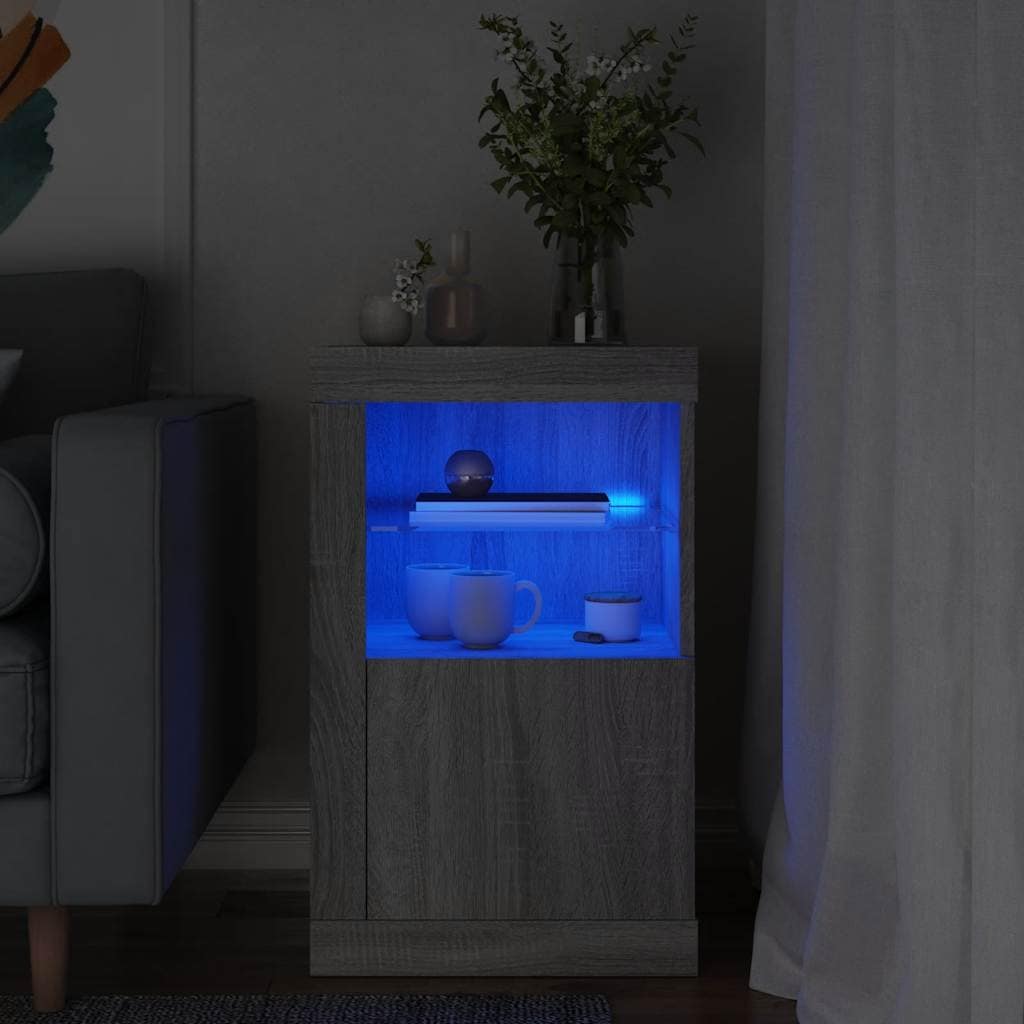 VidaXL Nτουλάπι Βοηθητικό με Φώτα LED Γκρι Sonoma Επεξεργασμένο Ξύλο